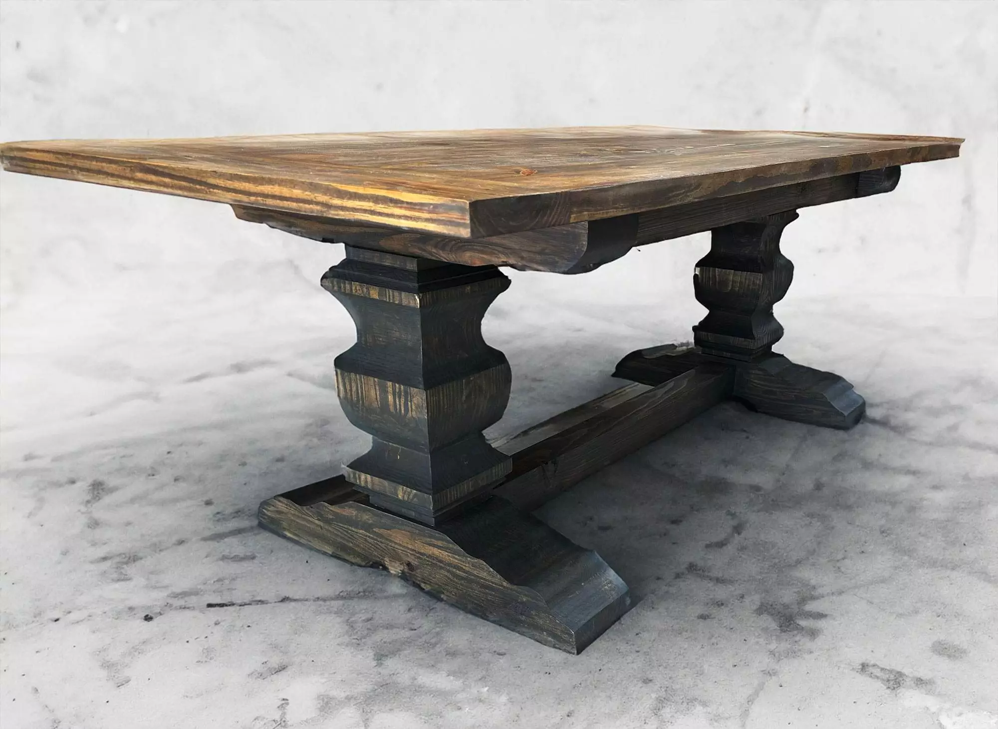 Pedestal Leg Table in Solid Wood
