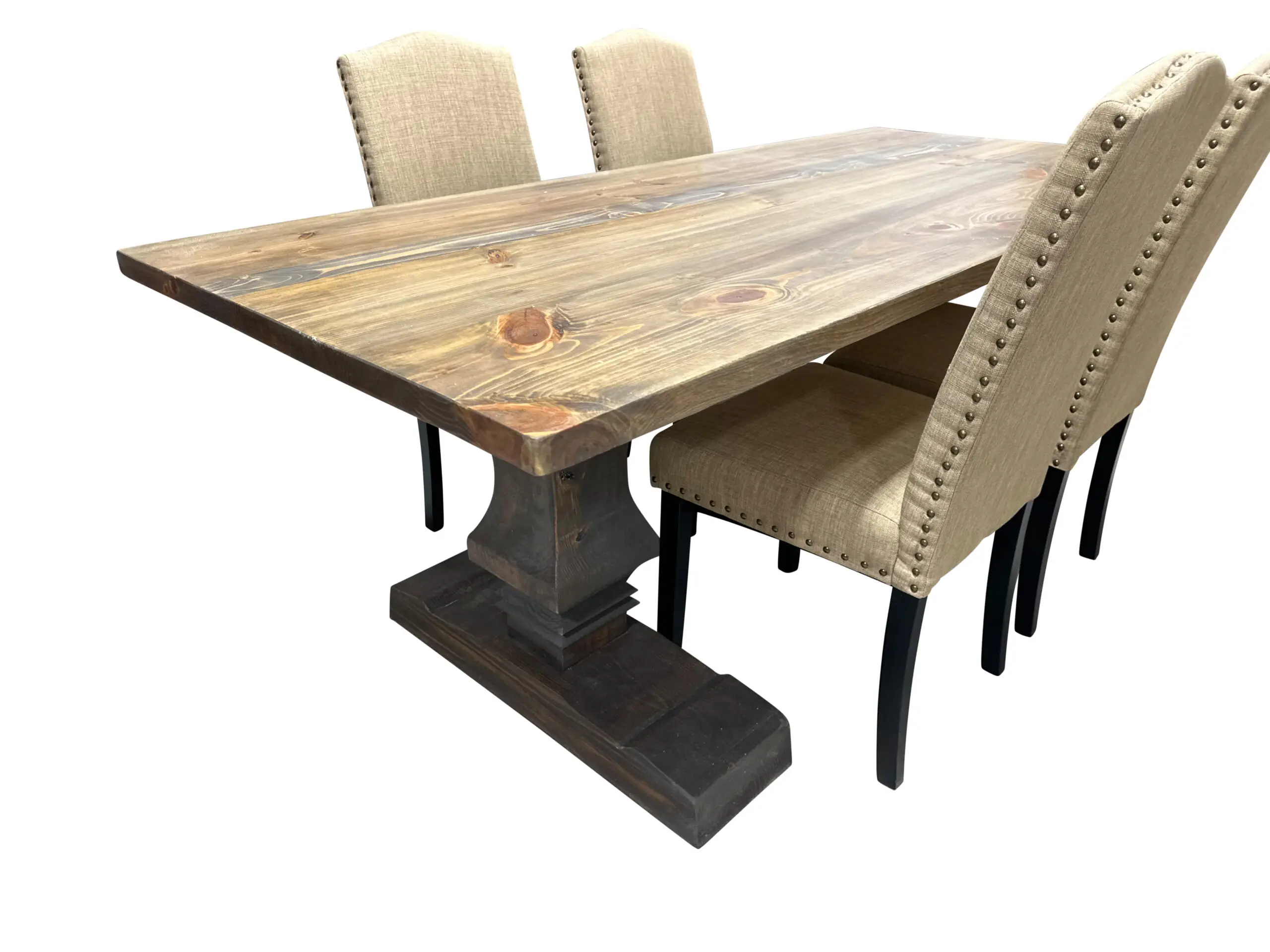 Sarasota Bold Modern Pedestal Solid Wood Dining Table - Image 2