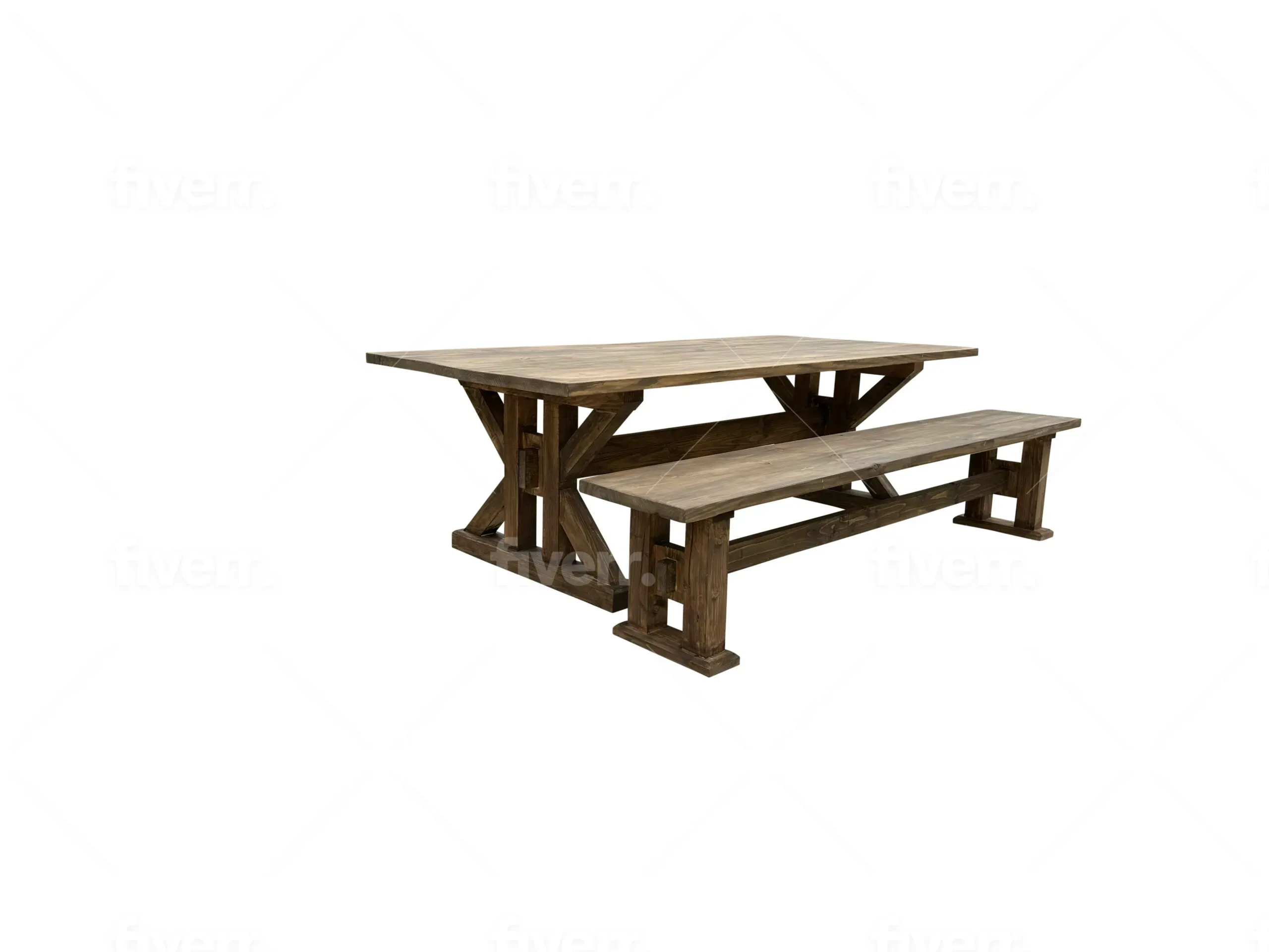 The Amelia Rustic French Country Solid Wood Custom Dining Room Table - Image 2