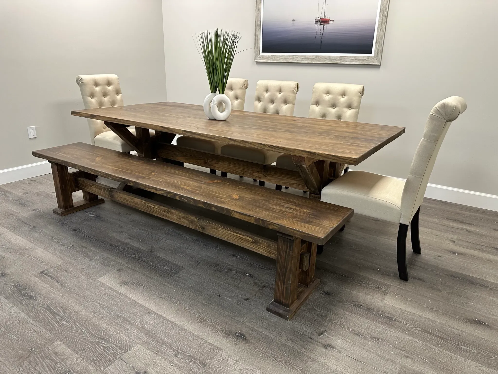 The Amelia Rustic French Country Solid Wood Custom Dining Room Table