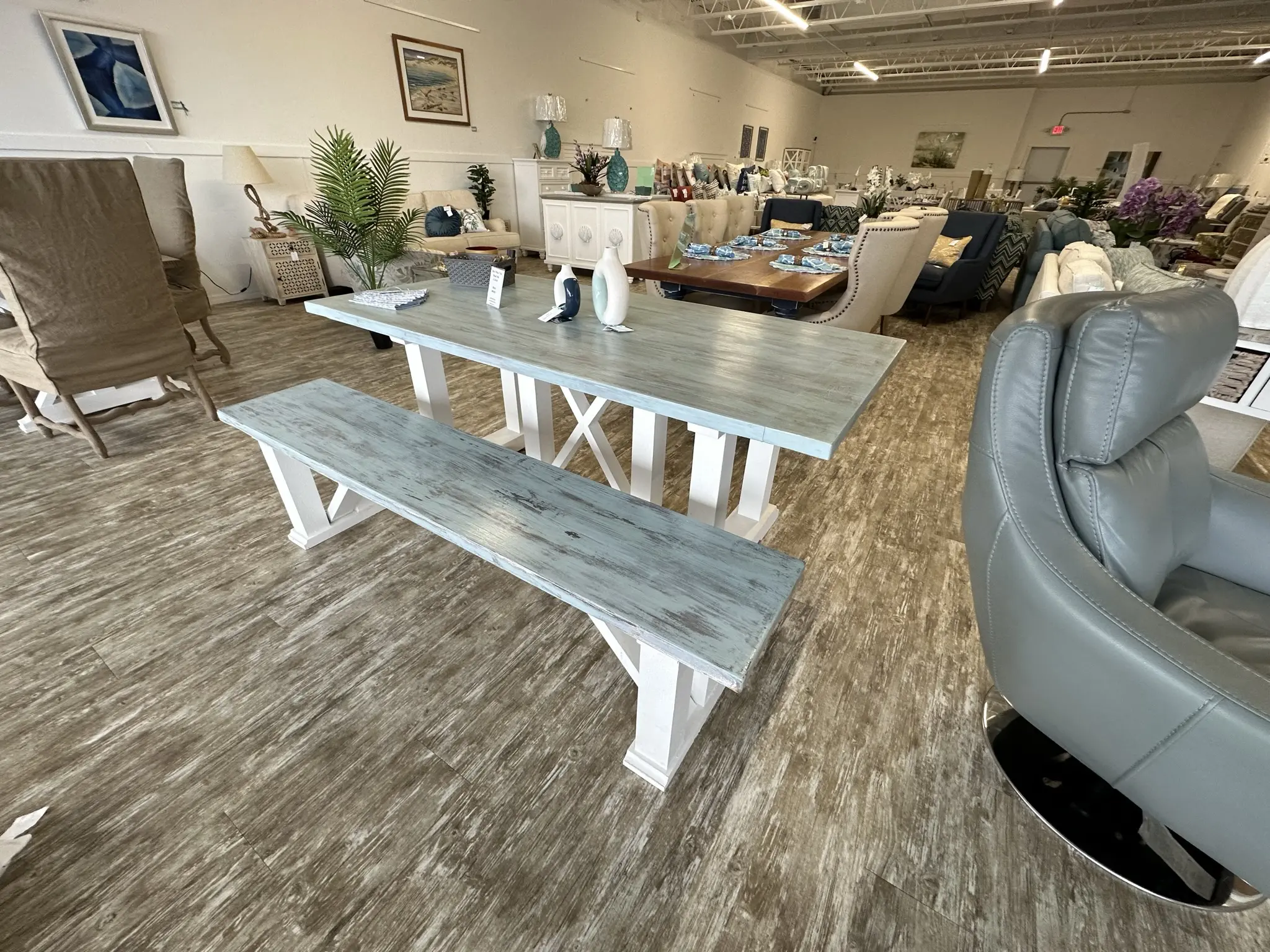 The Port Salerno Custom Solid Wood Dining Table in Reclaimed Beach Cottage Finish - Image 3