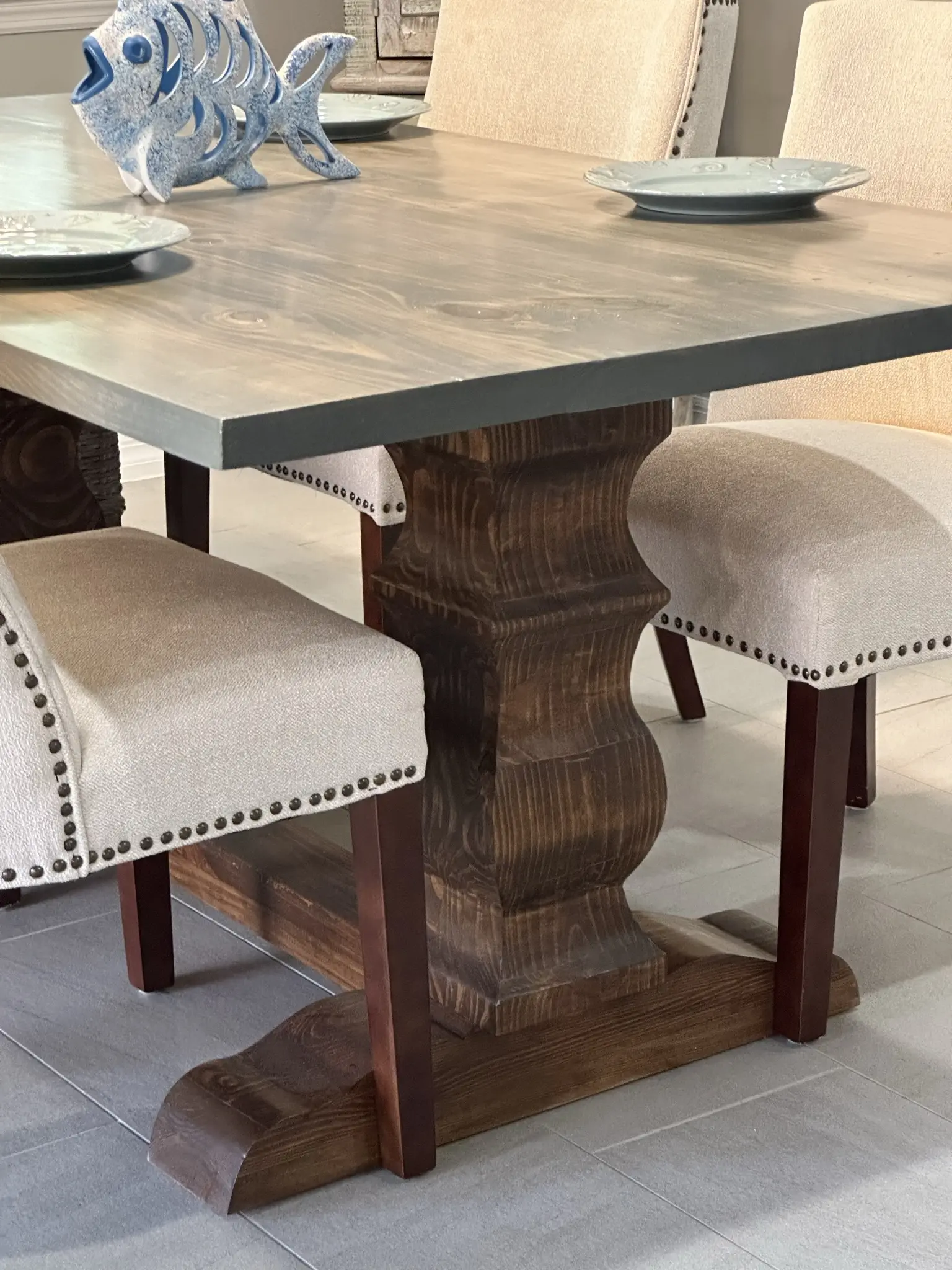 Contemporary Pedestal Leg Dining Table