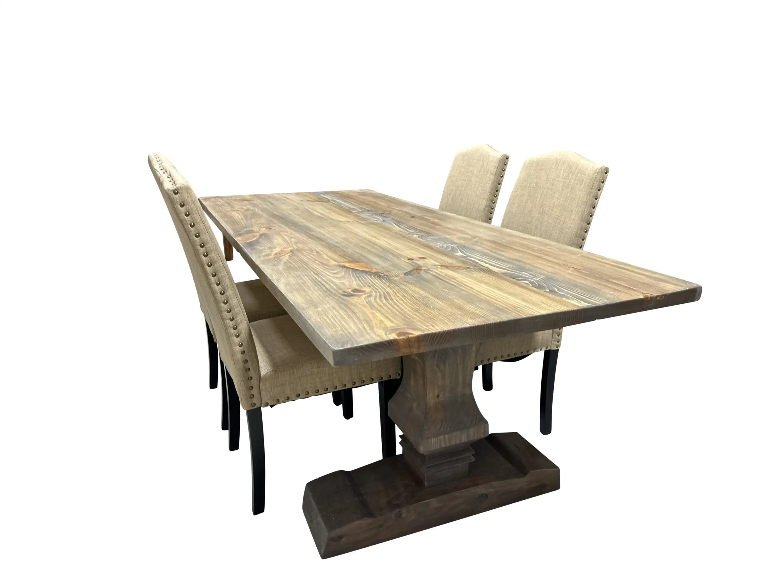 Sarasota Bold Modern Pedestal Solid Wood Dining Table - Image 3