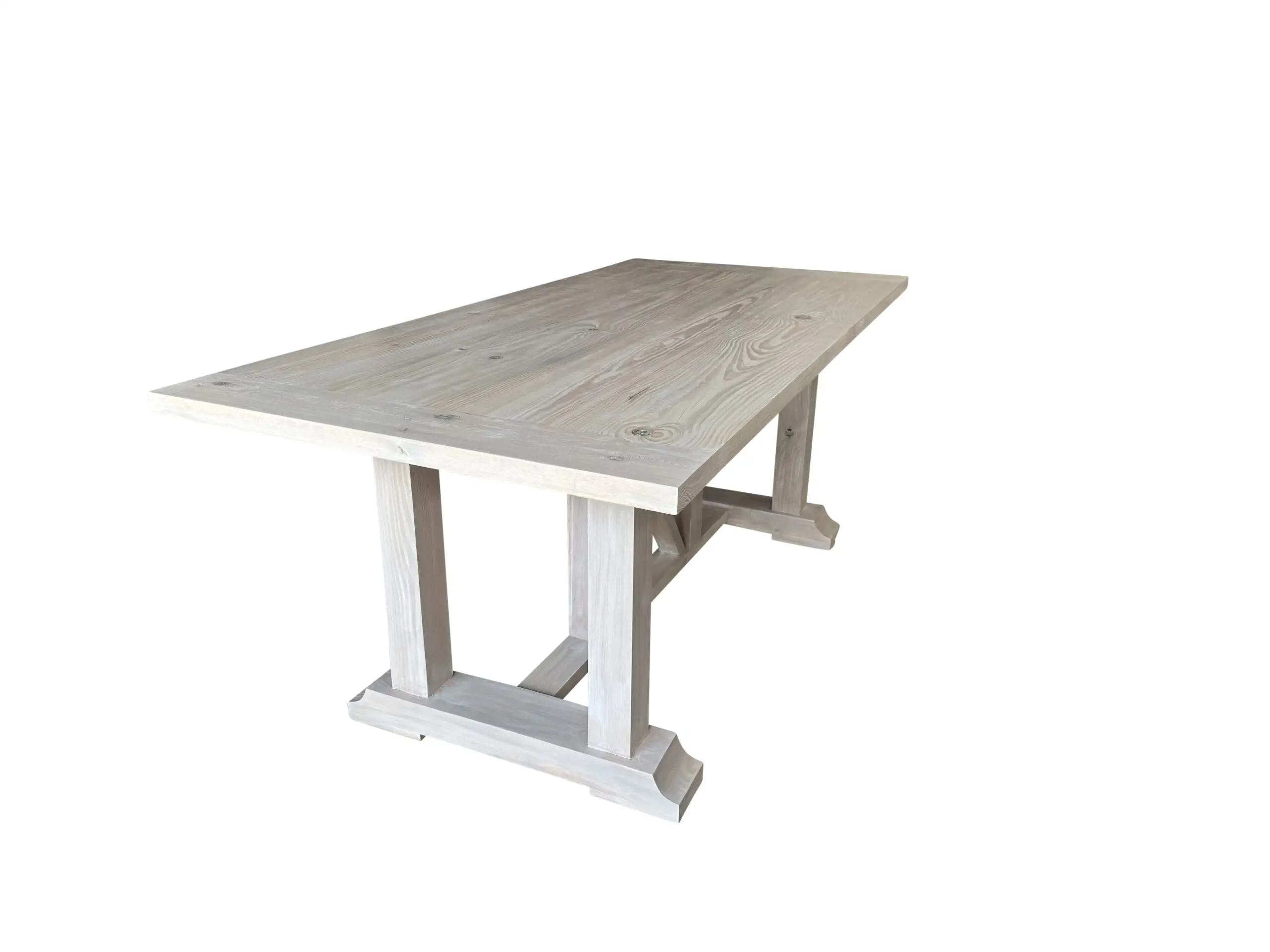 The Port Salerno Custom Solid Wood Dining Table in Antiqued White Finish - Image 3