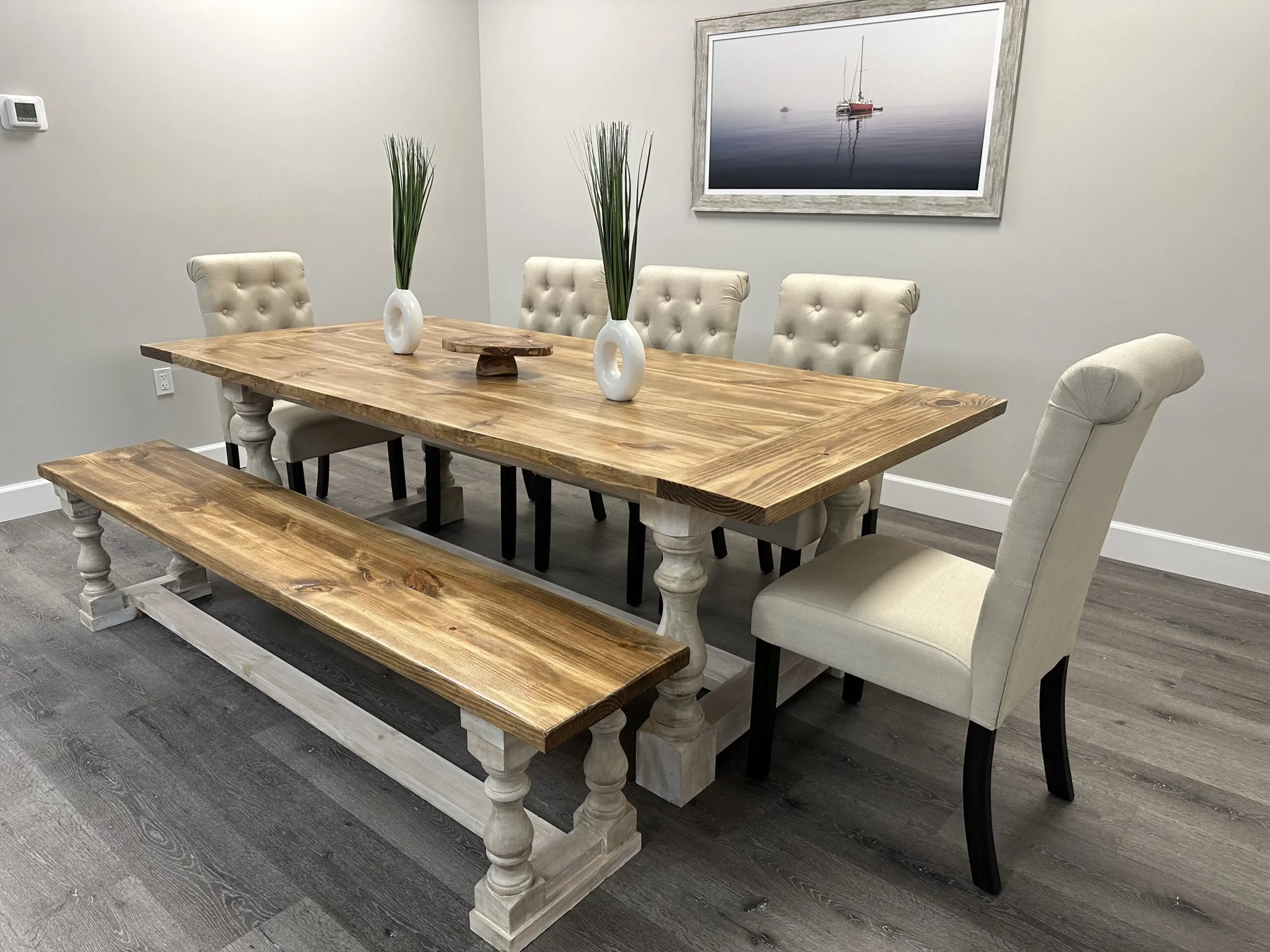 Monastery Leg Dining Table Custom Made in the USA of Solid Wood - Image 2