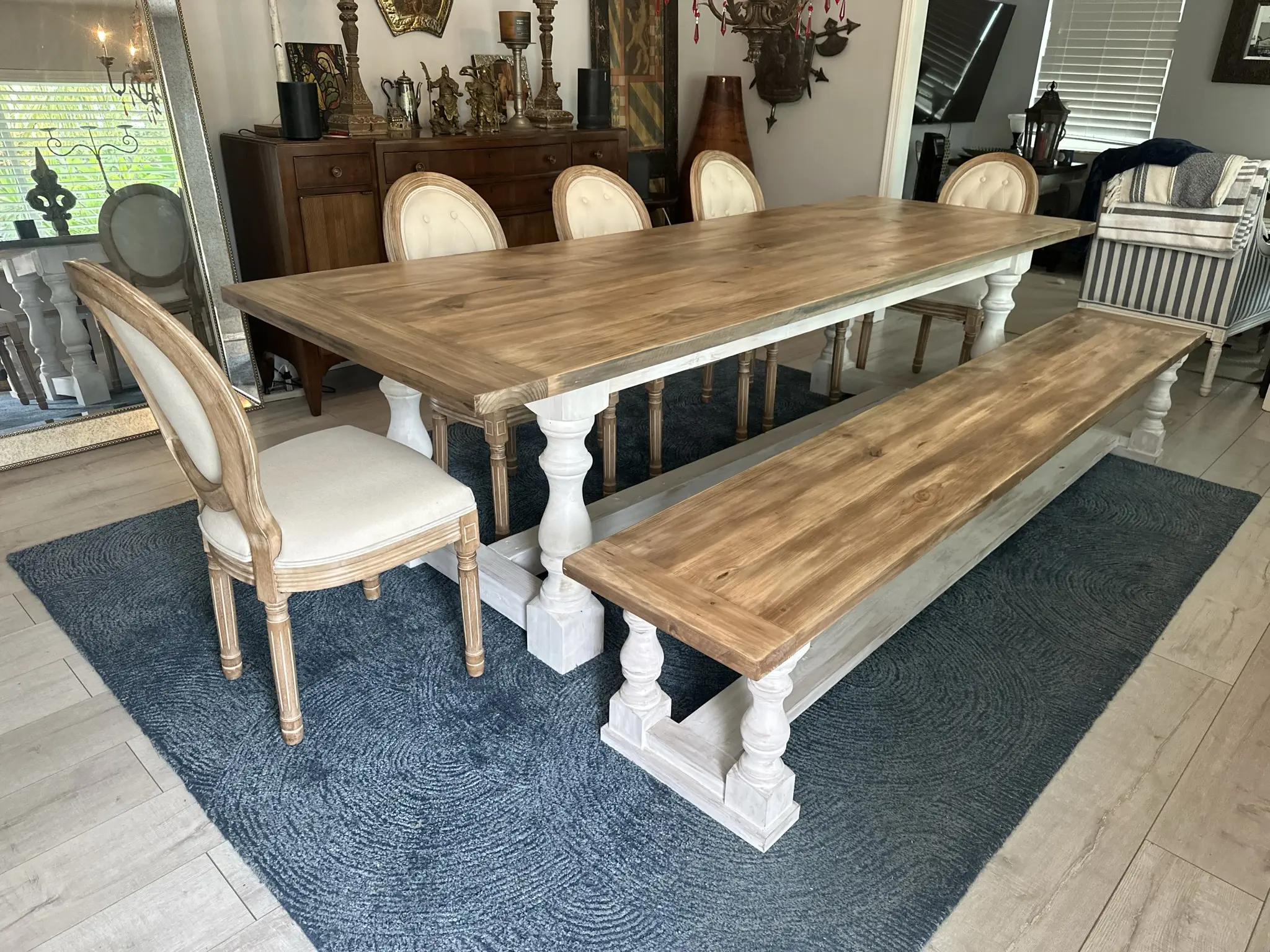 Monastery Leg Dining Table Custom Made in the USA of Solid Wood