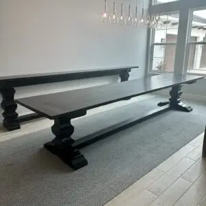The Old Northwood Classic Pedestal Table shown in Cobalt Gray