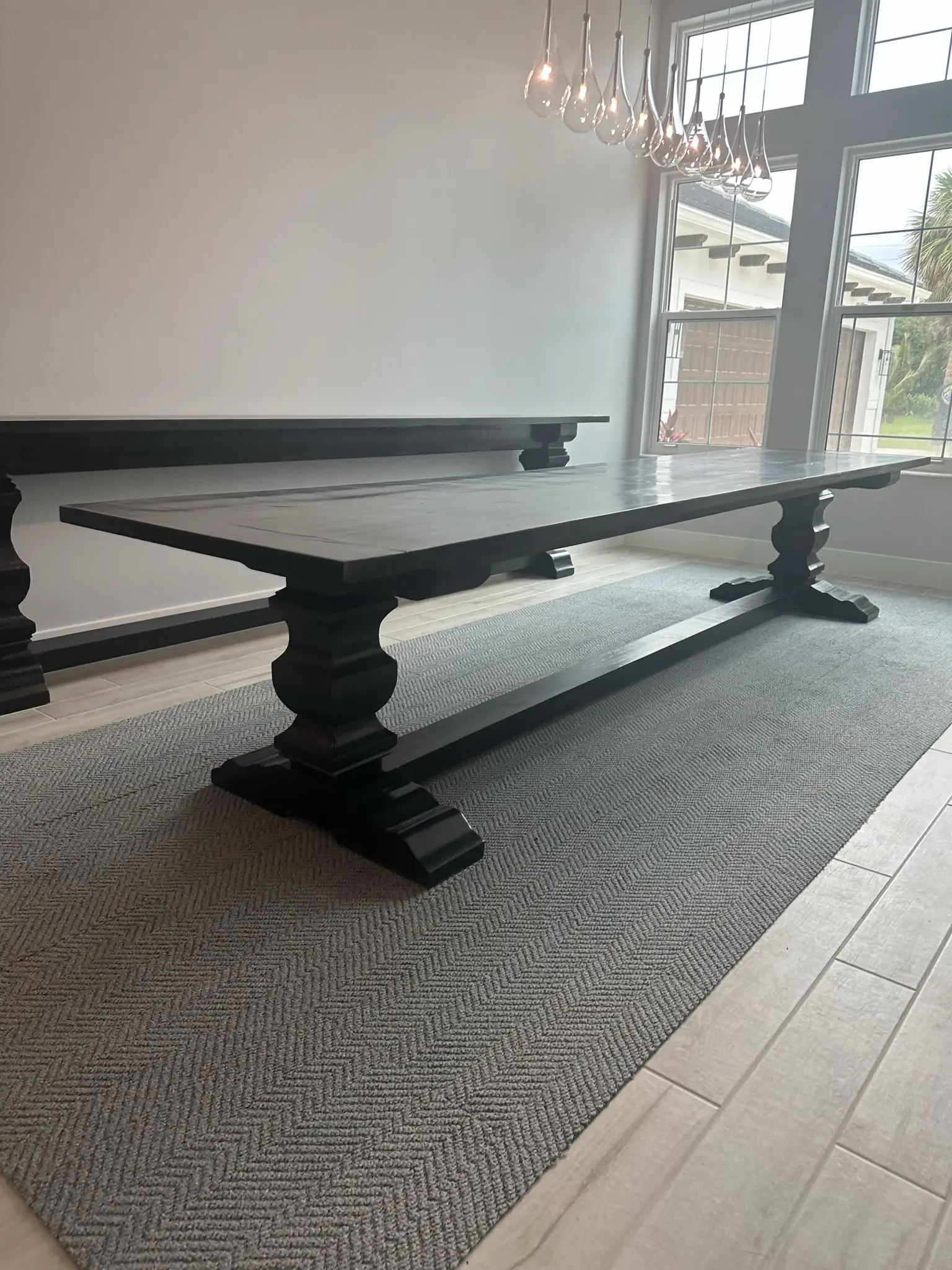 The Old Northwood Classic Pedestal Table shown in Cobalt Gray - Image 3