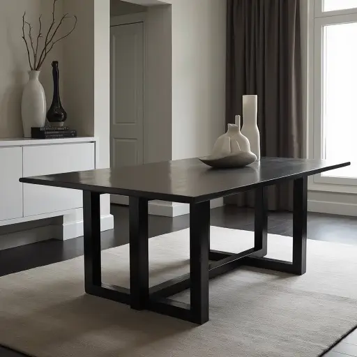 Modern cube hardwood table, built at Orchid Wood Co