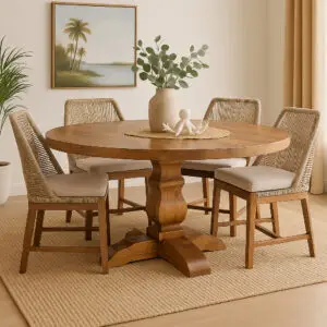 The Cedar Key Round Table is a tribute to old-Florida craftsmanship and coastal simplicity.